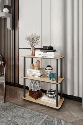 3 Katlı Dekoratif Diktörtgen Kitaplık